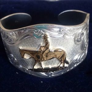 Montana Silversmiths western cuff with horse.
